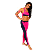 Asymmetric Crop Top - Pink / Navy